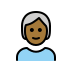 person, medium-dark skin tone, white hair